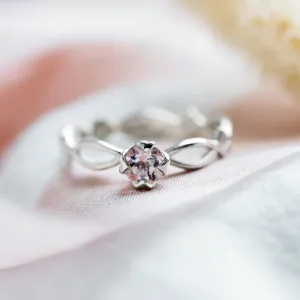 Gold ring with morganite and diamonds QUEENIE