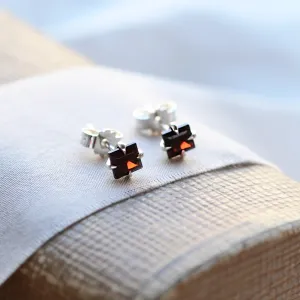 Gold garnet earrings GARNI Thumbnail