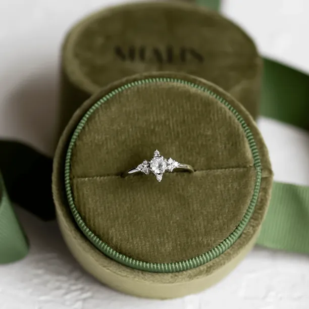 Romantic engagement ring with diamonds POMPADOUR Image