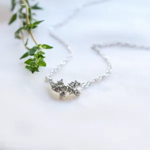 Gold cluster salt'n'pepper diamond necklace CLARISA