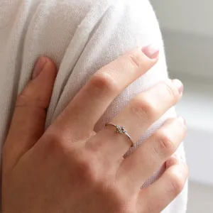 Minimalist cluster salt and pepper diamond ring TILPI Thumbnail