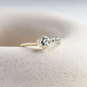 Romantic ring with aquamarine and diamonds AQUA Thumbnail