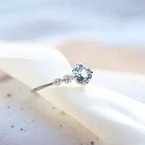 Romantic ring with aquamarine and diamonds AQUA Thumbnail