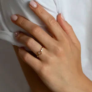 Gold ring with rutilated quartz and diamonds QUIDO Thumbnail