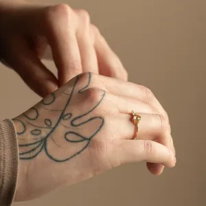 Gold ring with rutilated quartz and diamonds QUIDO Thumbnail