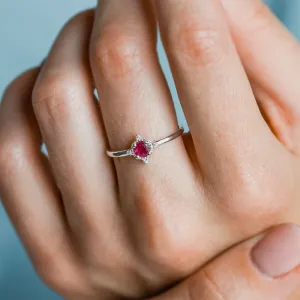 Gold ring with ruby and diamonds RUBY Thumbnail