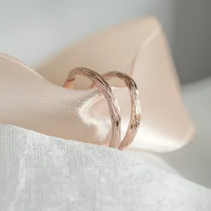 Gold twig wedding rings MIANA Thumbnail