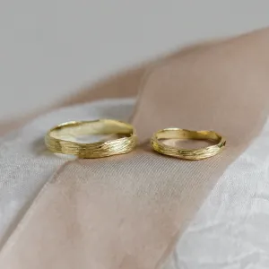 Gold twig wedding rings MIANA Thumbnail