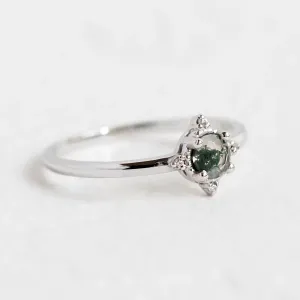Unusual engagement ring with moss agate and diamonds ALBA Thumbnail