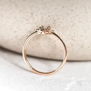 Unusual engagement ring with moss agate and diamonds ALBA Thumbnail