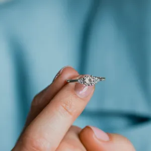 Romantic engagement ring with morganite and diamonds MONYX Thumbnail