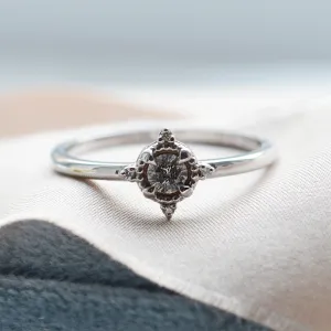 Romantic salt and pepper diamond ring ESTRELLA Thumbnail