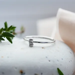 Minimalist salt'n'pepper diamond ring ORBIT Thumbnail