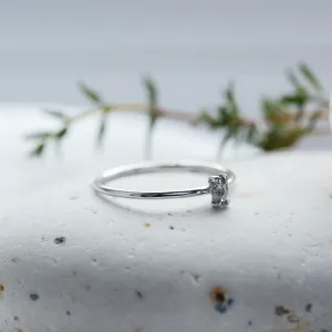 Minimalist salt'n'pepper diamond ring ORBIT Thumbnail