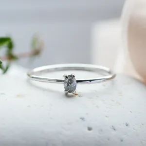 Minimalist salt'n'pepper diamond ring ORBIT Thumbnail
