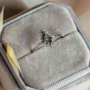 Gold cluster ring with salt'n'pepper diamonds DOMIZOS Thumbnail