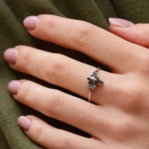 Unusual ring with salt'n'pepper diamonds MANSUETO Thumbnail