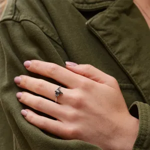 Unusual ring with salt'n'pepper diamonds MANSUETO Thumbnail