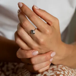 Gold oval salt and pepper diamond ring ONORATO Thumbnail