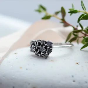 Gold cluster ring with salt and pepper diamonds SEVERINOS Thumbnail
