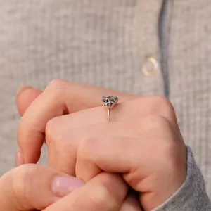 Gold cluster ring with salt and pepper diamonds SEVERINOS Thumbnail