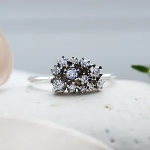 Unusual gold cluster ring with diamonds SEVERINO Thumbnail