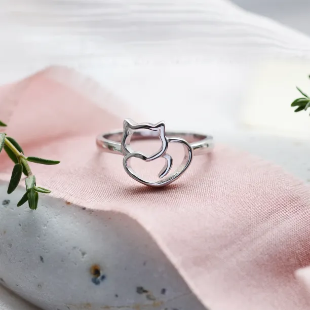 Silver cat ring PUSHEEN Image