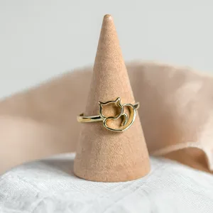 Gold cat ring PUSHEEN Thumbnail