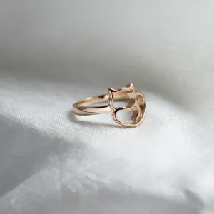 Gold cat ring PUSHEEN Thumbnail