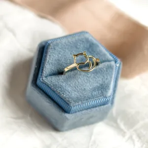 Gold cat ring PUSHEEN Thumbnail