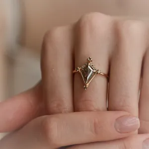 Extravagant ring with salt and pepper diamonds ORNETTE Thumbnail