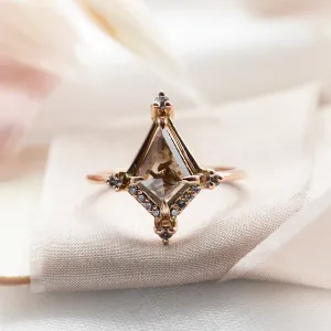 Extravagant ring with salt and pepper diamonds ORNETTE Thumbnail