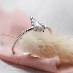 Gold ring with kite salt'n'pepper diamond BILL Thumbnail