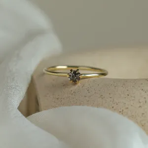 Minimalist salt and pepper diamond ring ELLAX Thumbnail