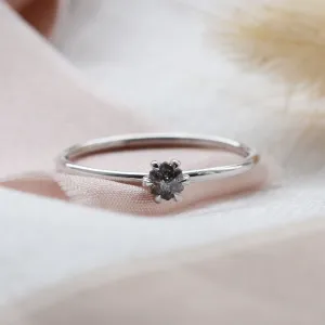 Minimalist salt and pepper diamond ring ELLAX Thumbnail
