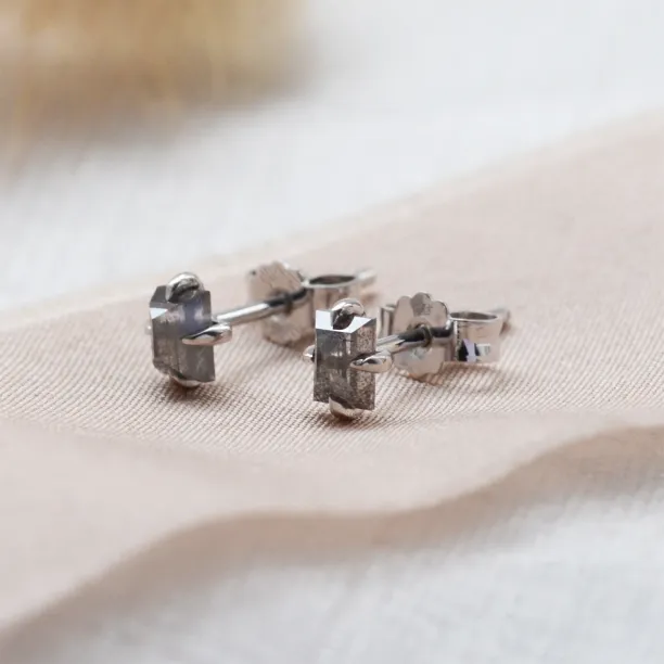 Earrings with baguette salt and pepper diamonds STELLON Image