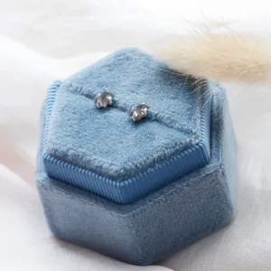 Earrings with baguette salt and pepper diamonds STELLON Thumbnail