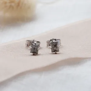 Earrings with baguette salt and pepper diamonds STELLON Thumbnail