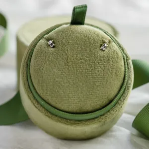 Gold minimalist earrings with salt and pepper diamonds STELLIE Thumbnail