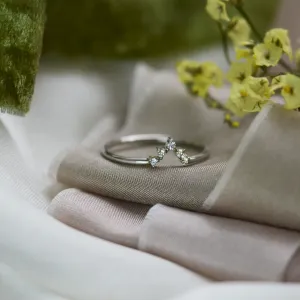 Curved diamond wedding ring EMILIANO Thumbnail