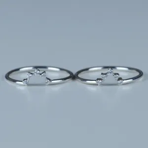 Curved diamond wedding ring EMILIANO Thumbnail