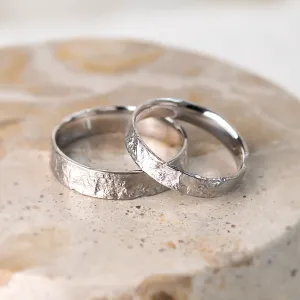 Unusual moon surface wedding bands LUNARIUM Thumbnail