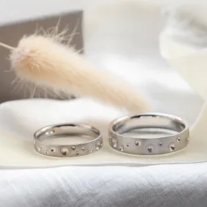 Unusual space moon wedding bands SELENE Thumbnail