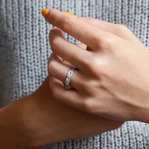 Unusual space moon wedding bands SELENE Thumbnail