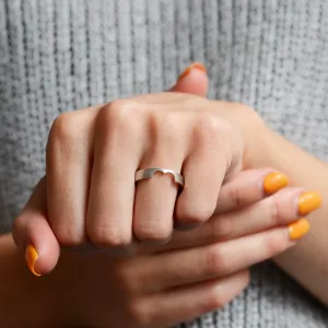 Gold heart cut out wedding bands LOVE Thumbnail