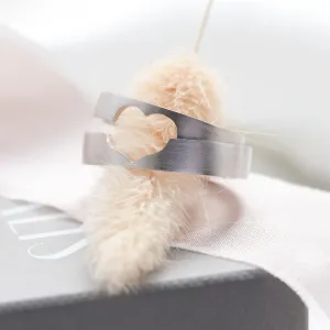 Gold heart cut out wedding bands LOVE Thumbnail