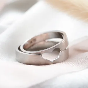 Gold heart cut out wedding bands LOVE Thumbnail