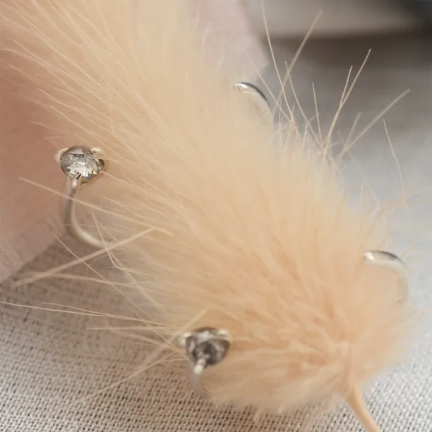 Gold threaded upside down hoops with salt'n'pepper diamonds CELESTIA Image