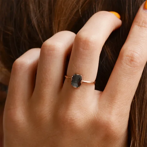 Gold salt'n'pepper diamond ring in art deco style ARTISTA Image