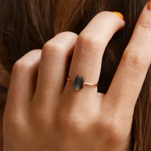 Gold salt'n'pepper diamond ring in art deco style ARTISTA